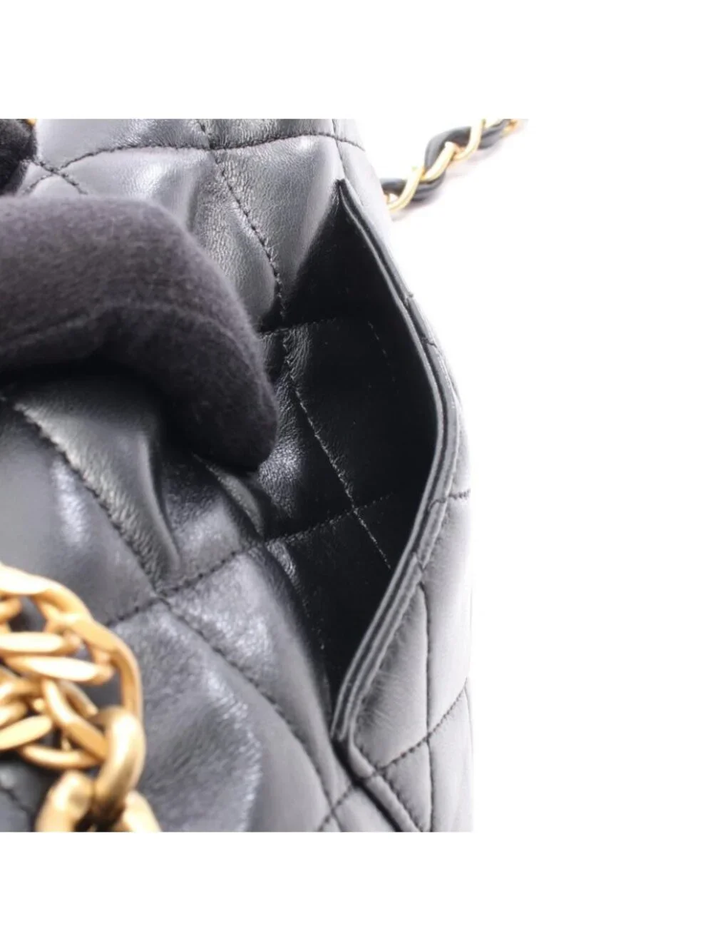 Chanel Shoulder Bag Quilted Small Flap Black Leather Chain